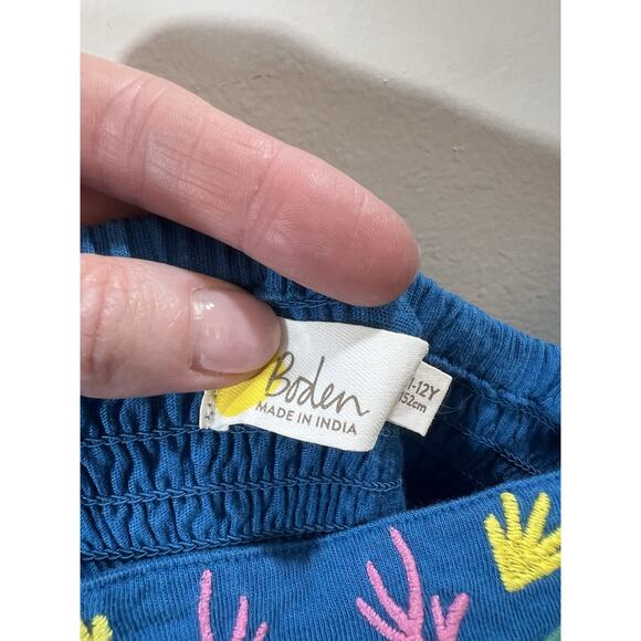 Boden Girl's Embroidered Sundress Size 11-12Y Blue Sea Animals Beachy Colorful - Picture 3 of 7